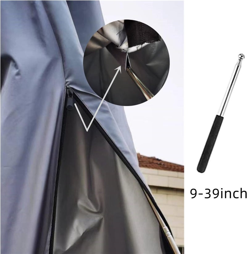 CoverFml Patio Umbrella Cover - 420D Waterproof Outdoor Offset Banana Style Umbrella Covers-Fits Curved Cantilever Offset Umbrella 9-12Ft Length or Up to 17Ft Diameter With Rod - Image 2